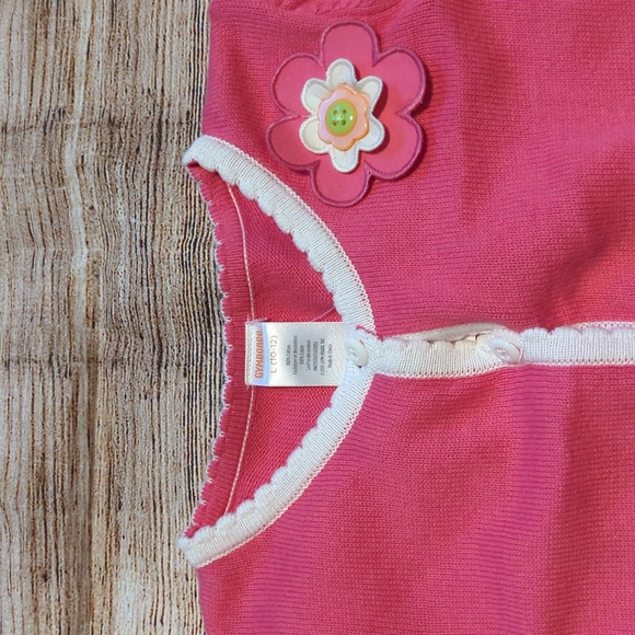 Brand New Gymboree L(10-12) Cardigan With White Trim And Flower Accent. - Picture 2 of 4